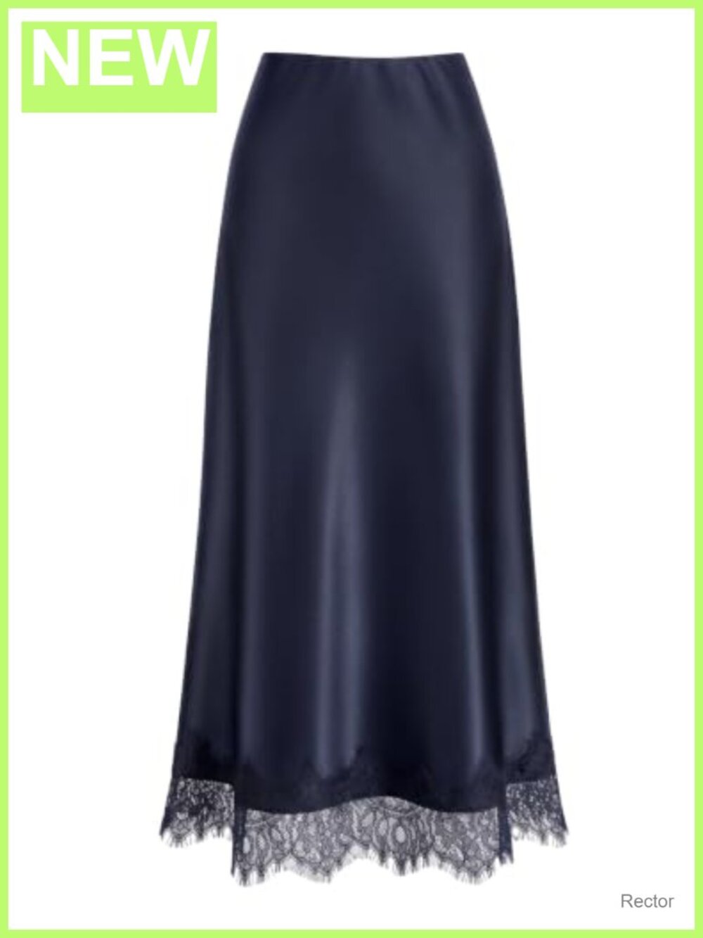 Lace Satin Maxi Skirt A-Line High Waist Formal Wedding Guest